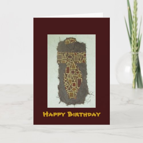 Wire Woman Ethnic Happy Birthday Card