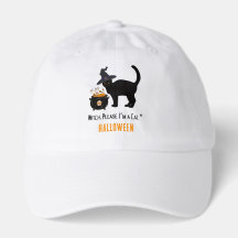 wired cat with a witch hat in halloween editable