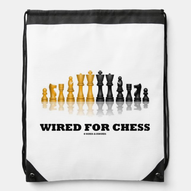 Wired For Chess Reflective Chess Set Drawstring Bag (Front)