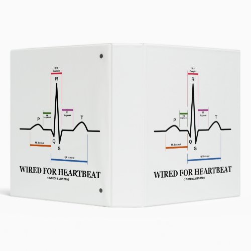 Wired For Heartbeat ECGEKG Sinus Rhythm 3 Ring Binder