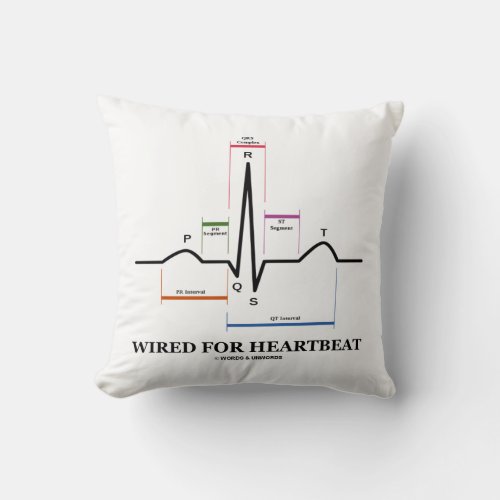 Wired For Heartbeat ECGEKG Sinus Rhythm Throw Pillow