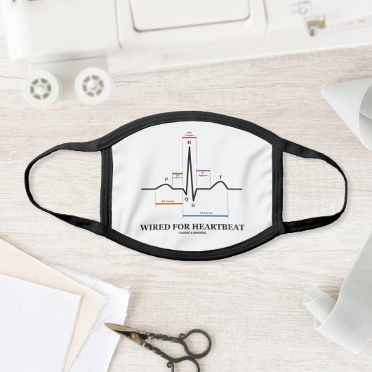 Wired For Heartbeat Electrocardiogram ECG EKG Face Mask (Insitu)