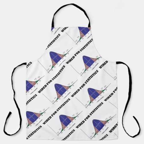 Wired For Statistics Stats Bell Curve Humor Apron