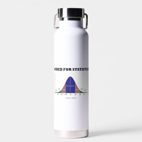 Wired For Statistics Stats Bell Curve Humor Water Bottle