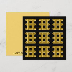 Wired Golden Cord Squared Pattern Gold On Black Card