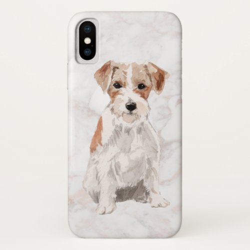 Wired_Haired Jack Russel Terrier watercolors iPhone XS Case
