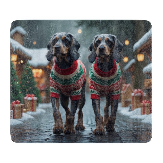 Wired Haired Pointing Griffon Dogs Christmas Snow  Cutting Board (Front)
