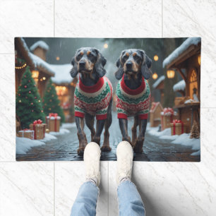 Wired Haired Pointing Griffon Dogs Christmas Snow  Doormat