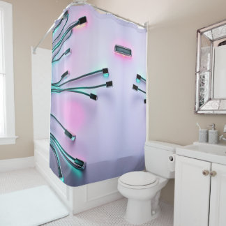 Wired Neon Shower Curtain