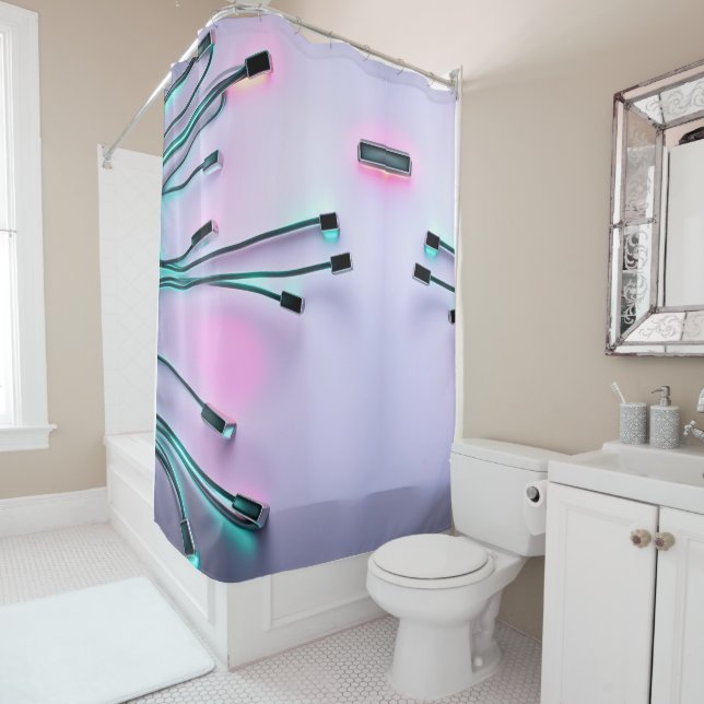 Wired Neon Shower Curtain (In Situ)