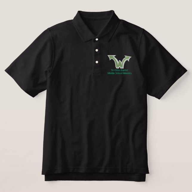 Wired on White Embroidered Polo Shirt (Design Front)