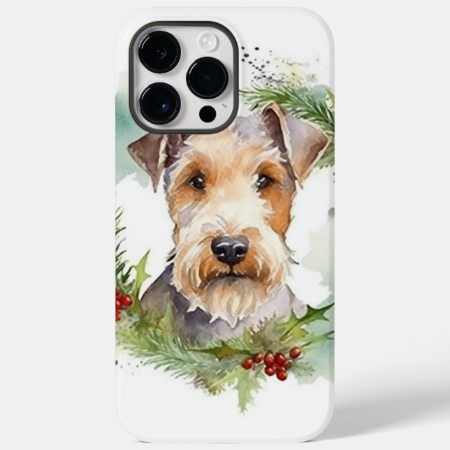 Wirefox Terrier Christmas Wreath Festive Pup  Case-Mate iPhone Case (Back)