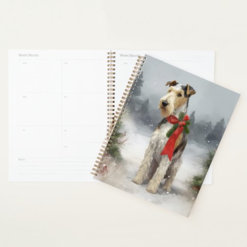 Wirefox Terrier Dog in Snow Christmas Planner