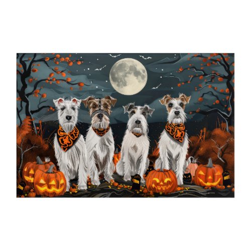 Wirefox Terrier Halloween Spooky  Acrylic Print