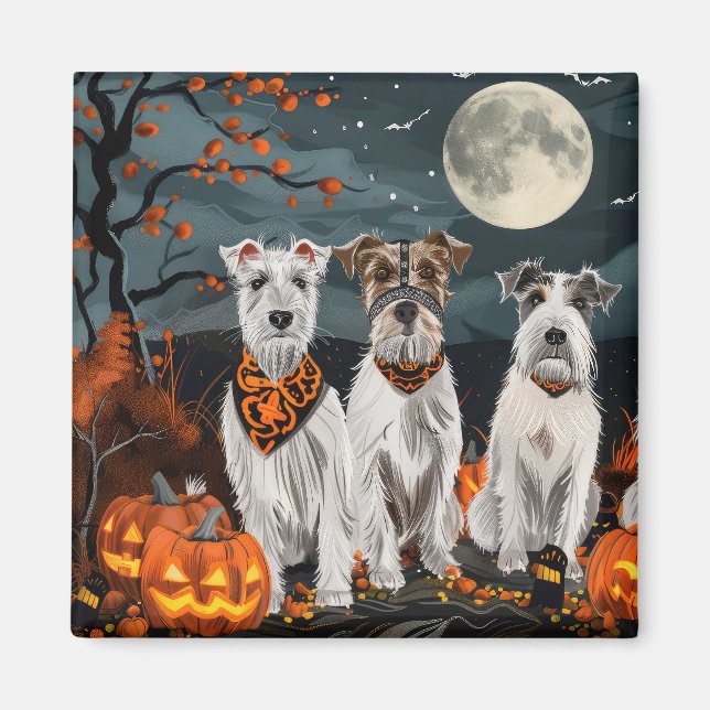 Wirefox Terrier Halloween Spooky  Magnet (Front)