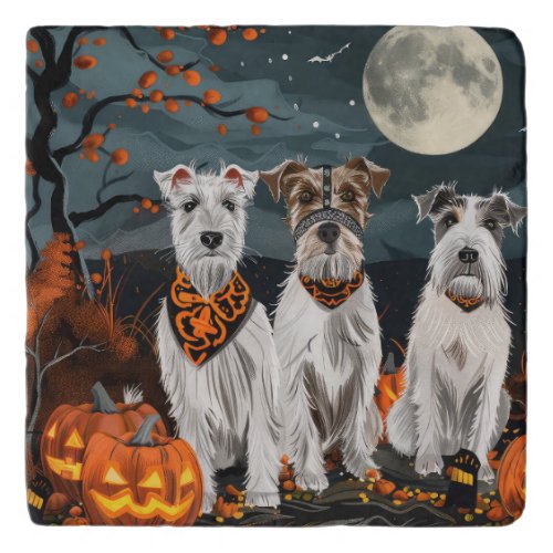 Wirefox Terrier Halloween Spooky  Trivet