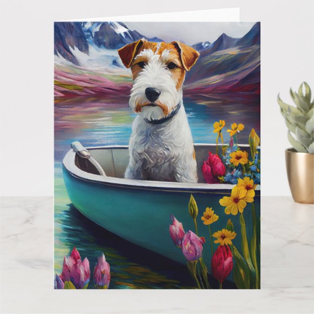 Wirefox Terrier on a Paddle: A Scenic Adventure Card (Small Plant)
