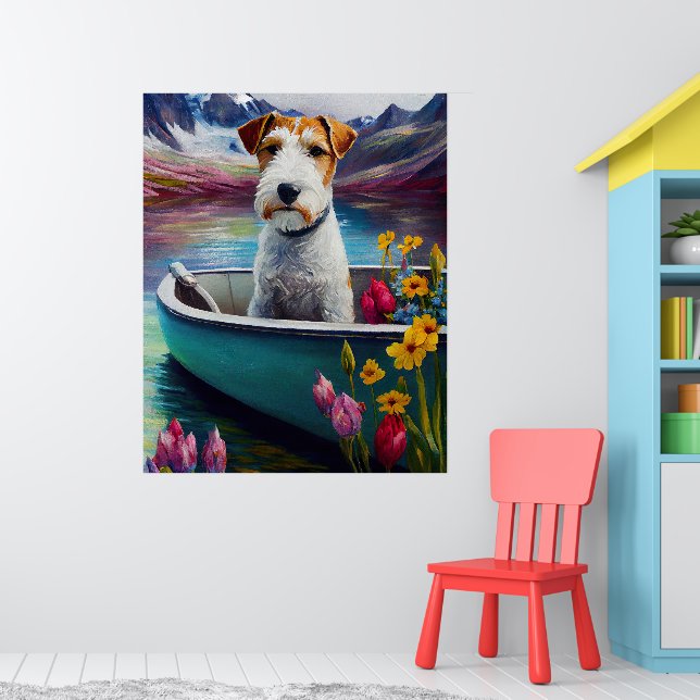 Wirefox Terrier on a Paddle: A Scenic Adventure Poster (Nursery 1)
