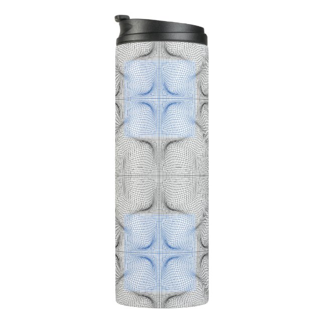 Wireframe pattern 08.B White BG Thermal Tumbler (Rotated Right)