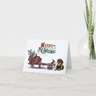 Wirehair Dachshund Christmas Holiday Card