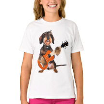 Wirehair Dachshund Playing Acoustic Guitar