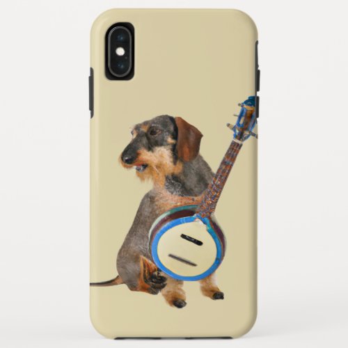 Wirehair Dachshund Playing Banjo iPhone XS Max Case