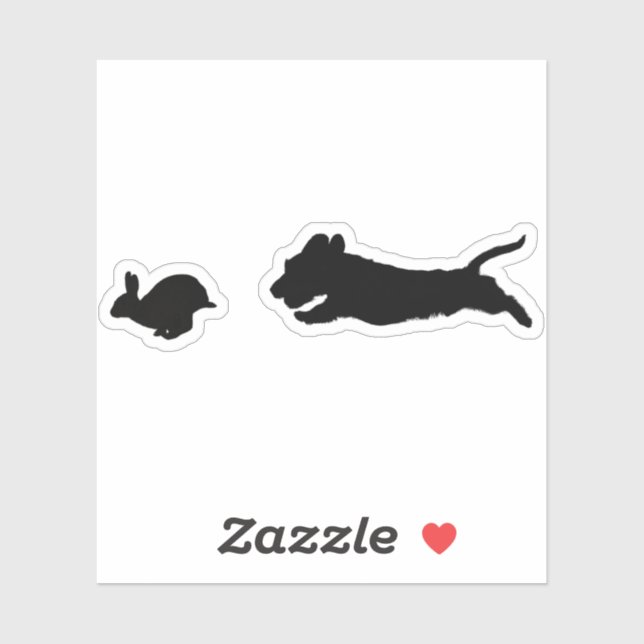 Wirehair Dachshund & Rabbit Sticker (Sheet)