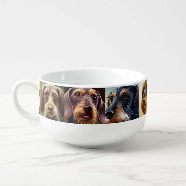 Wirehair Dachshund Soup Mug (Right)