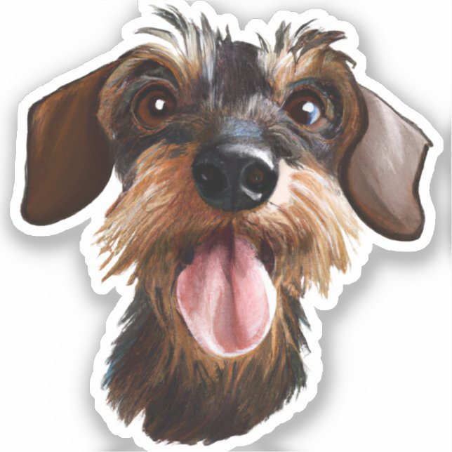 Wirehair Dachshund Sticker (Front)
