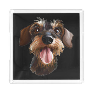 Wirehaired Dachshund Acrylic Tray