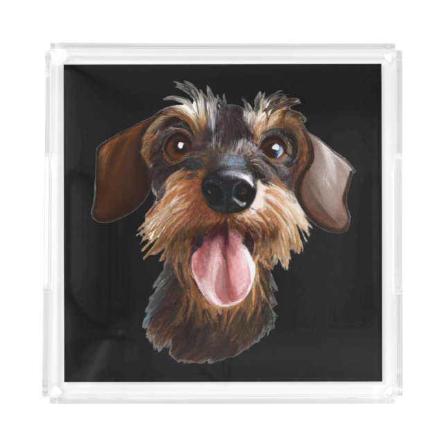 Wirehaired Dachshund Acrylic Tray (Front)