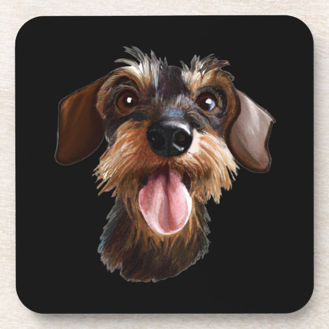 Wirehaired Dachshund Beverage Coaster (Front)