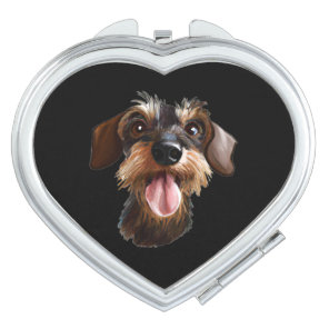 Wirehaired Dachshund Compact Mirror