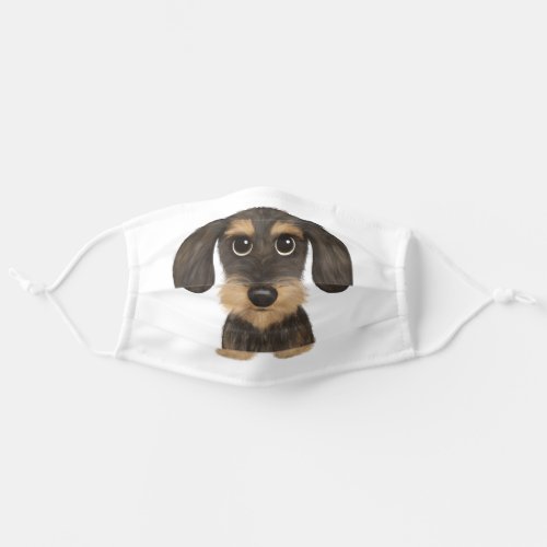 Wirehaired Dachshund  Cute Cartoon Dog Teckel Adult Cloth Face Mask