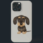 Wirehaired Dachshund | Cute Cartoon Dog Teckel iPhone 13 Pro Max Case<br><div class="desc">Wirehaired Dachshund Lover's iPhone Case. Wild boar and tan colored Teckel.</div>