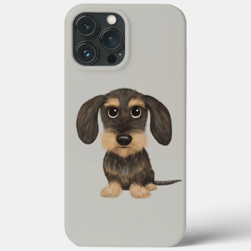 Wirehaired Dachshund  Cute Cartoon Dog Teckel iPhone 13 Pro Max Case