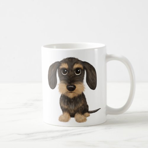 Wirehaired Dachshund  Cute Cartoon Dog Teckel Coffee Mug