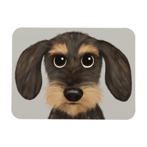 Wirehaired Dachshund  Cute Cartoon Dog Teckel Magnet