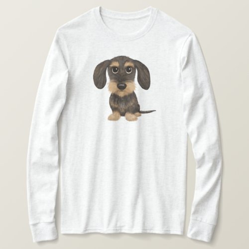 Wirehaired Dachshund  Cute Cartoon Dog Teckel T_Shirt