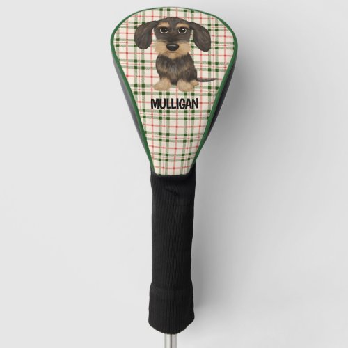 Wirehaired Dachshund  Cute Dog Teckel Custom Name Golf Head Cover