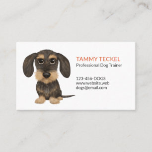 Wirehaired Dachshund Cute Teckel Cartoon Dog Business Card