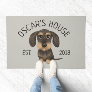Wirehaired Dachshund Cute Teckel Dog Custom Doormat