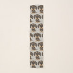 Wirehaired Dachshund | Cute Teckel Dog Patterned Scarf<br><div class="desc">This stylish chiffon scarf is a fun accessory for any season. Grey scarf with wirehaired Dachshunds pattern. Makes a perfect gift for Teckel moms. Check out Jenn’s Doodle World for more dog breed themed accessories and gifts.</div>