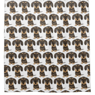 Wirehaired Dachshund   Cute Teckel Dog Patterned Shower Curtain
