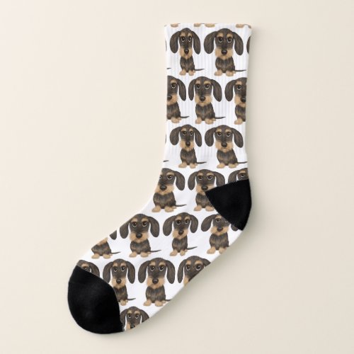 Wirehaired Dachshund  Cute Teckel Dog Patterned Socks