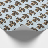 Wirehaired Dachshund | Cute Teckel Dog Patterned Wrapping Paper (Corner)