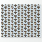 Wirehaired Dachshund | Cute Teckel Dog Patterned Wrapping Paper (Flat)