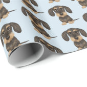 Wirehaired Dachshund | Cute Teckel Dog Patterned Wrapping Paper (Roll Corner)