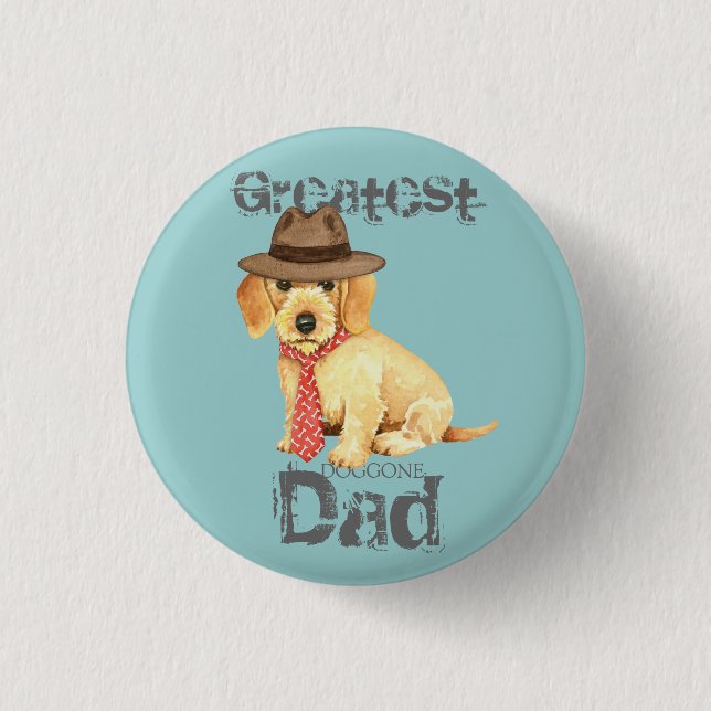 Wirehaired Dachshund Dad Button (Front)