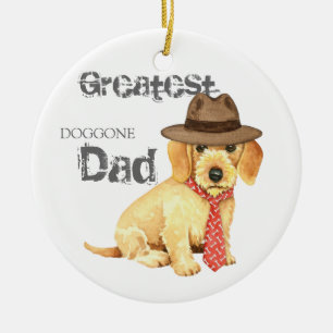 Wirehaired Dachshund Dad Ceramic Ornament